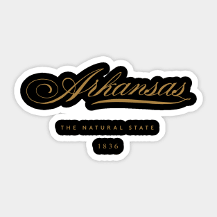 Arkansas Calligraphic Lettering Sticker